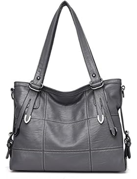 Handtasche Leder Schultertasche Für Fraun Damen Taschenbeutel Umhängetasche Schwarz, Grau, Lila, Weinrot