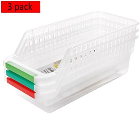 Kitchen Refrigerator Fruits Organizer,Pantry,Freezer Storage Organizer Bins,Kitchen Fridge Freezer Space Saver Organizer Refrigerator Storage Rack Shelf Holder Drawer -Set of 3 By Nddkly