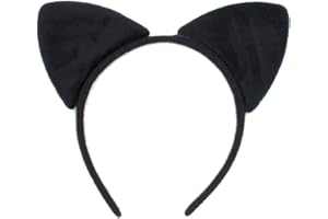 HD Novelty Black Cat Ears Aliceband Cat Ears Headband Cat Hair Hoops Kitten Ear Headdress Headwear Headpiece Women Girls Kids Hairband Hair Bands Party Decoration Hair Accessories