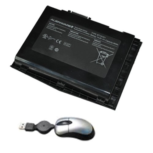 amsahr M18X-05 Ersatz Batterie für Dell Alienware M18x R1/R2, BTYAVG1 - Umfassen Mini Optische Maus schwarz