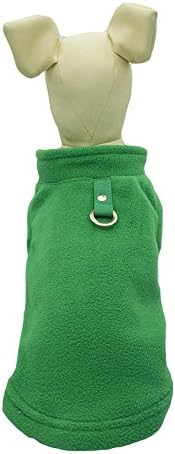 Cara Mia Dogwear Dog Fleece Harness Vest Jumper Sweater Coat for Small Breed Dogs, (XLarge, Green)