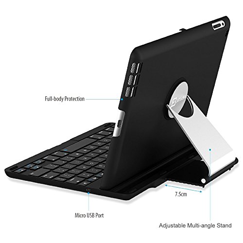 iPad Tastatur, JETech Drahtlose Bluetooth Tastatur Keyboard Case/Hülle mit 360 Grad-Umdrehung und Multi-Angle Stehen für Apple iPad 2/3/4 – 2010 - 6