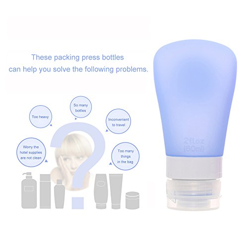 Anself 4 Stück Silikon Reise Flaschen Set mit Saugnapf (Größe Optional) - 6