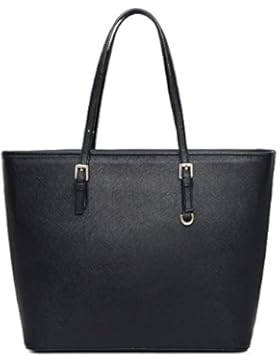 VECHOO Damen Handtasche Elegant Reissverschluss Schultertasche Premium Kunstleder Shopper tasche groß