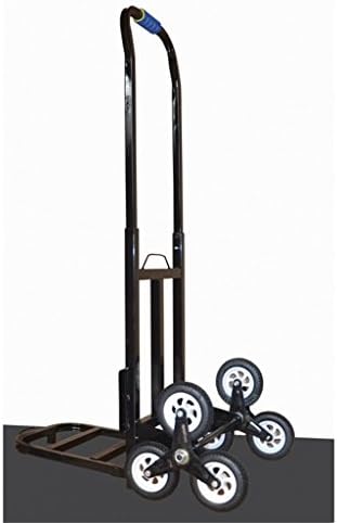 Hand Truck DELLT Six rounds Climbing stairs shopping cart fold Handling Hand Car Trolley Pull truck Baggage trailer Fine silver/black Pull rod car Load 100 kg (Color : BLACK)