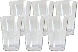SPARKLERS CLUB Verre à Cocktail Mojito Incassable Transparent 33cl - Lot de 6 - Verre en SAN (Acrylic), MADE IN FRANCE, Prise en Main facile, Verre Tube pour soirée et évènements