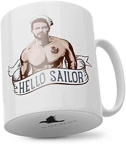 Hello Sailor | Male, Ceramic Mug, 11fl oz