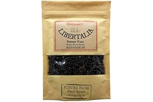 N/S Poivre noir gastronomique en grains de Madagascar 100gr en sachet kraft refermable. Agriculture durable