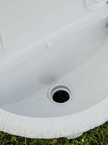 Waschbecken Brunnen Wandbrunnen 72,5cm Alu Garten im antik Stil weiß fountain - 3