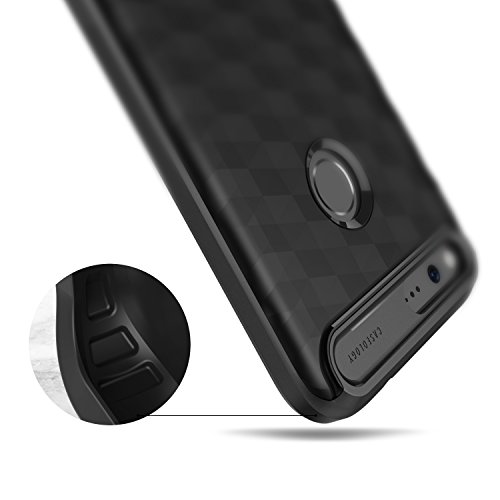 Google Pixel, Caseology [Parallax Serie] Robuste Haltbarkeit Einem Schlanken, Modernen / TPU-Ummantelung Polycarbonat-Bumper für [Google Pixel] – [Schwarz] - 6