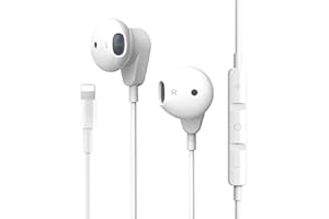 SER FLYMON Lightning Headphones[Apple MFi Certified] Wired iPhone Headphones Stereo Sound In-Ear Earbuds (Built-in Microphone & Volume Control) Compatible with iPhone 11/12/12 Mini/13/13ProMax/SE/14/XR/8/7/XS