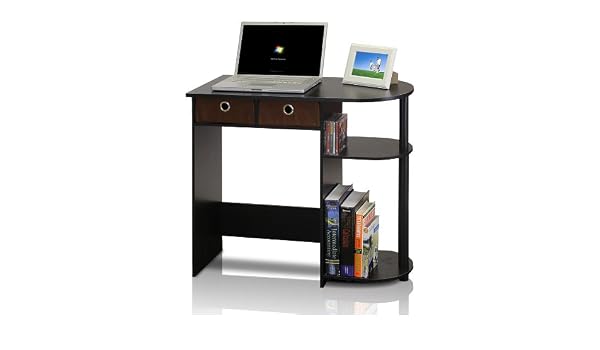Furinno 14098R1DBR/BK Simplistic Facile da Montare scrivania per Computer  Marrone Scuro Arredamento e illuminazione Arredamento berjaya.edu.my