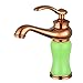 Produktbild HTYQ European - Style Gold Jade gemischte Wasserhahn Leuchtende Bühne Bassin führenden . rose gold jade dragon head
