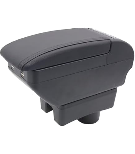 ZENVI Middenarmleuningen compatibel met Opel Corsa E armleuningen 2014-2018 middenconsole, armleuningen, dubbele opbergruimte, bruikbaar elleboogsteun ( koolstofvezelstijl