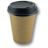 14 OZ Kahverengi Kraft Kapaklı Baskısız Karton Sıcak Kahve Bardağı 100 Adet