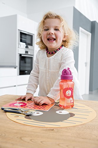 Lässig 1210004717 Kinder Trinkflasche mit Strohhalm, Widlife Löwe - 7