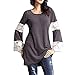 Produktbild Geilisungren Bluse Damen Langarm Rundhalsausschnitt T Shirt Tunika Frauen Herbst Blumen Spitze Patchwork Aushöhlen Pullover Tops Loose Fit Große Größen Oberteile