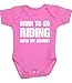 BabyPrem Born to go Riding with Mummy Baby Clothes Bodysuit NB-12 mth PINK 3-6