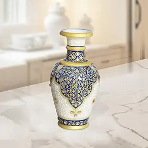 Handicrafts Paradise Kuppi Work Marble Flower Vase (7.65 cm x 7.65 cm x 15.3 cm)