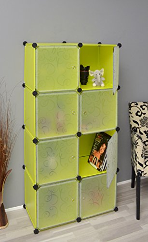 ts-ideen Regal Schrank Flur Diele Badregal Kleiderschrank Wandregal in Gelbgrün Steckregal Stecksystem Steckschrank plug-in - 2