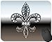 Produktbild Mauspad, rutschfest, rechteckig, aus Gummi, Motiv: Fleur de lis Flor New Orleans, Silberfarben/Schwarz