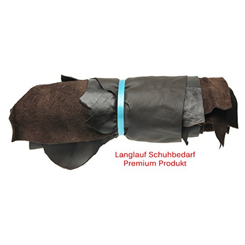 Lederstücke mittel 1kg dunkelbraun, verschiedene dunkle Brauntöne alle Stücke mindestens DIN A4 - 2