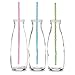 Produktbild Zeller 99620 Trinkflasche mit Strohhalm, 3er-Set, 475 ml, Glas, transparent, 23 x 8 x 21 cm