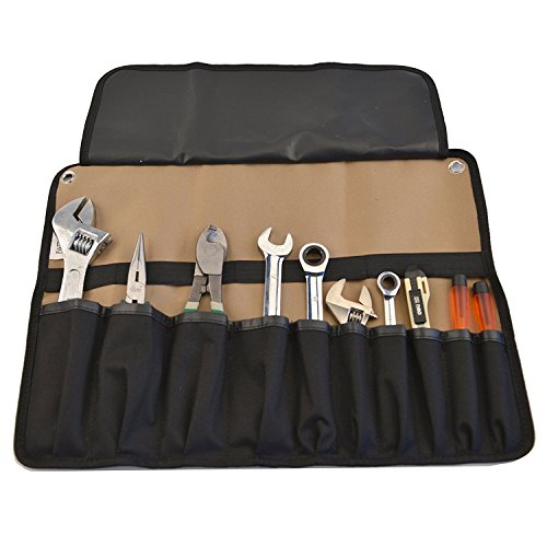 FASITE Rolltasche mit 10 Fächern Taschen Werkzeugtasche Werkzeugrolltasche Werkzeugrolle unbestückt für Wartungstechniker Tragetaschen - 5