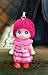 Price comparison product image Cherry Pink Doll Cute Boots & Skirt Wool Pompom Toy Charm Keyring Keychain Key Chain Soft Fluffy Cotton Knit Hat Gem Jumper Diamond D Dung D-Dung Sweet Unusual Innocent Hipster (Cherry Pink)