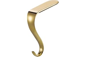 NESTINGHO Guld Julstrumphållare i Zinklegering Robust Krok för Eldstad och Mantel för Julstrumpor Girlander och Festlig Dekor