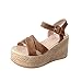 Produktbild Hot SaleSandalen Damen, Sonnena Frauen Mode Sommer Hang mit Flip Flops Sandalen Loafers Shoes Zehensandalen Strandschuhe Mund Berufssandale Freizeitschuhe Abendschuhe (Braun, 36)