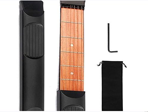 Portable Pocket Guitar 4 Fret Model Wooden Practice 6 Strings Trainer Gadget,Gadget for Beginner