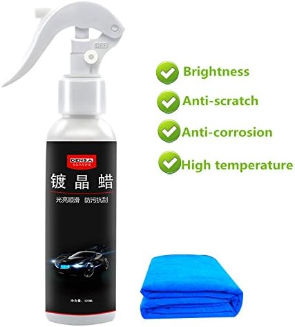 Car Coating Kit, Liquid Car Coating, Molie Auto Coating Agent Water Repellent Oxidation Resistant Liquid Paint Protection Increase Gloss and Shine|Hydrophobic|UV Resistance(With A Towel,120ml)