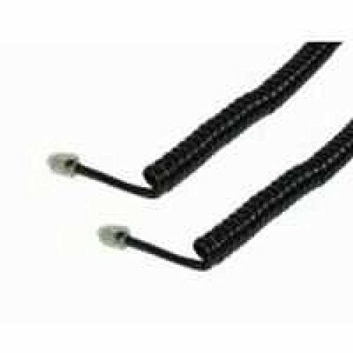 Preisvergleich Produktbild Telefon-Hörerspiralkabel 4-adrig, RJ10 4P4C auf RJ10 4P4C , Kreuzschaltung, ungeschirmtes Spiralkabel, Farbe: schwarz, Länge: 4,0m