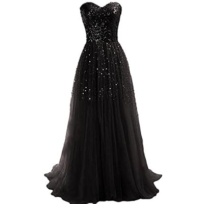 cooshional Sexy Robe Longue Traîne Sans Manche Taille Haute Robe Longue Paillette Pour Cérémonie / Mariage / Cocktail / Soirée