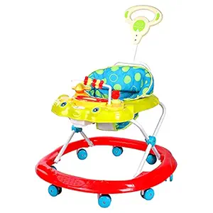 R for Rabbit Classic Baby Walker for Kids with Musical Toy for Baby Adjustable Height Control Handle Walker of 6 Months to 1.5 Year(Blue Red)