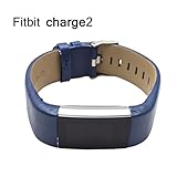 Altsommer für Fitbit Charge 2 Armband Luxus Leder Uhrenarmband Herren Damen Uhrenarmbänder Kleine Edelstahl Gürtelschnalle Armband Lederarmband Sehr Schön Gearbeitetes Ersetzen (Blau)