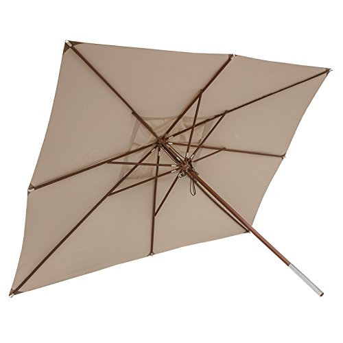 anndora® Sonnenschirm Gartenschirm 3 x 4 m eckig wasserabweisend – mit Winddach Dark Natural - 2