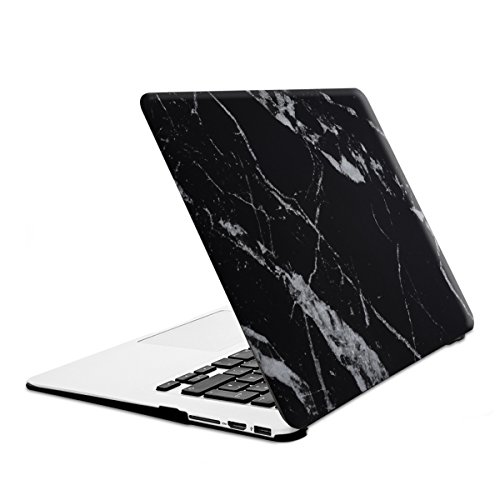 kwmobile Hardcase Laptop Hülle für Apple MacBook Air 13″ (ab Mitte 2011) – Marmor Design Schwarz Weiß dünne gummierte Schutzhülle Cover Case Tasche - 5