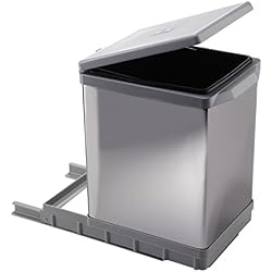 ELLETIPI Tower pai609/1 Poubelle Amovible Automatique pour Base, Plastique et Acier, Gris, 25 x 41 x 39,5 cm