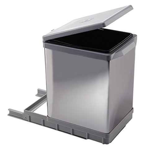 ELLETIPI Tower pai609/1 Poubelle Amovible Automatique pour Base, Plastique et Acier, Gris, 25 x 41 x 39,5 cm