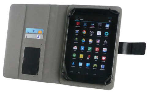 Emartbuy® Trekstor SurfTab Wintron 7.0 Windows Tablet 7 Zoll Universalbereich Schwarz Multi Winkel Folio Executive Case Cover Wallet Hülle Schutzhülle mit Kartensteckplätze + Schwarz Eingabestift - 6