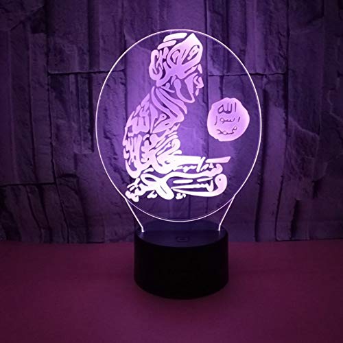 Preisvergleich Produktbild Wunderschönen Nachtlicht, Elektronische Kreative Charakter Touch-Schalter Home Bedside USB Netzteil Arabische Bunte Lampe Ändern Sicher