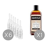 Las ampollas son una solución a base de Glocógeno Marino y extracto de cebolla roja para el fortalecimiento del cabello. No deja olor a cebolla y es de uso diario. 
