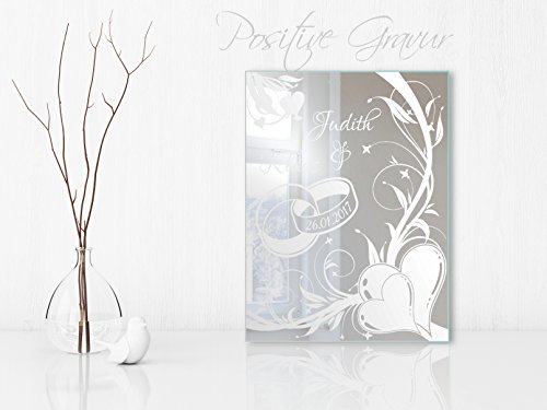 Motivspiegel Ehe 1 ★ 30x40cm ★ Geschenk zur Hochzeit ★ Wedding ★ personalisiert - 2