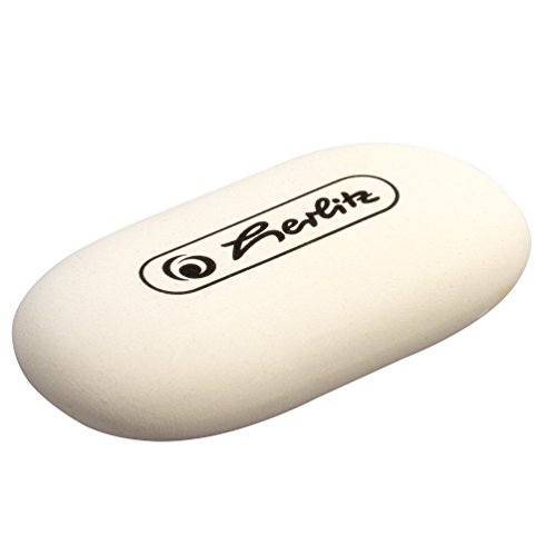 Herlitz Radierer Speckgummi, oval, weiß für Graphit - 3