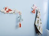 Labebe – Holz Kinder Fuchs Garderobe Kleiderhaken Wandhaken mit 3 Haken - 2