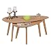 Produktbild FineBuy Satztisch SCANIO Couchtisch MDF | Holz Eiche 2-teilig Beistelltische Skandinavisch | Kaffeetisch Retro braun Wohnzimmertisch | Holztisch Nierenförmig 2er Set - Wohnzimmermöbel