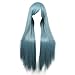 Rise World Wig 80cm Two Tone Long Straight Anime Cosplay Wigs Costume Party Hair Wig(Dark Blue)