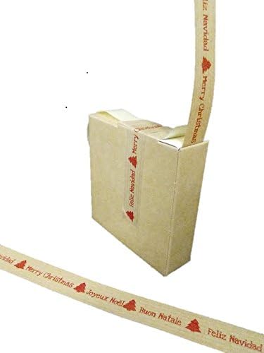 8 mtrs Adhesive Tape Kraft merry Christmas – Buon natale-merry Christmas- Joyeux Noël